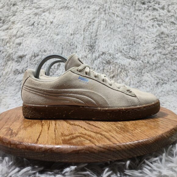 Puma Classic Suede Kids Size 6.5C Tan Spackled Gum Soles Lace Up LowTop Shoes - Picture 10 of 12